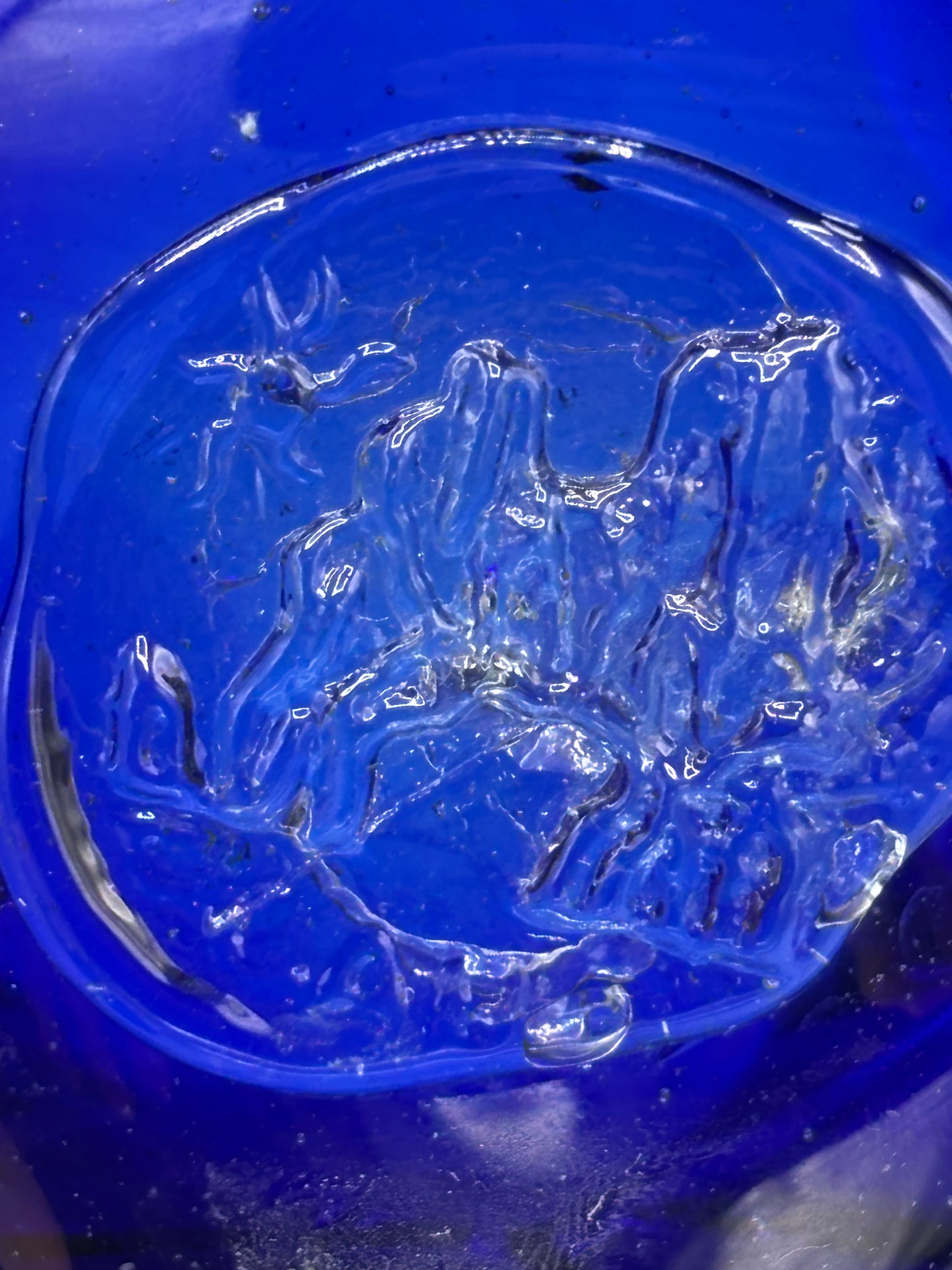 70 Cobalt blue heavy Murano trinket dish