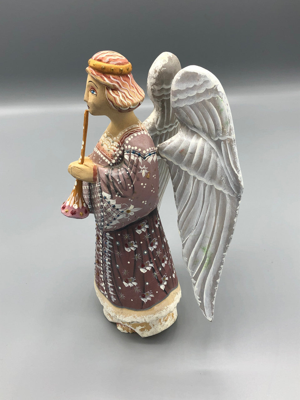 Vintage Russian Wooden Angel