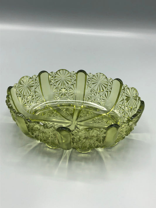 Vintage Oblong green EAPG bowl