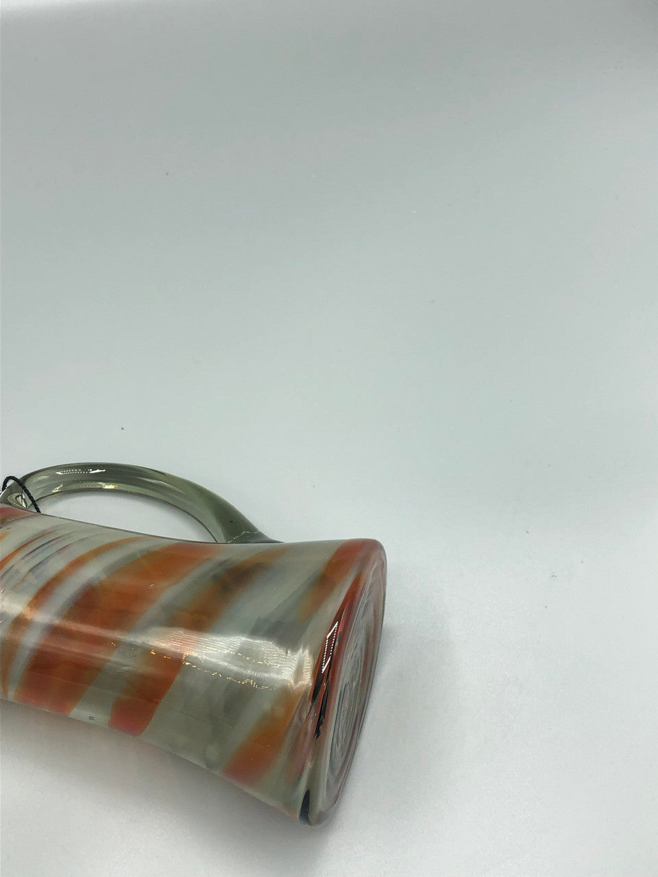 Handblown Swirl White & Orange pitcher