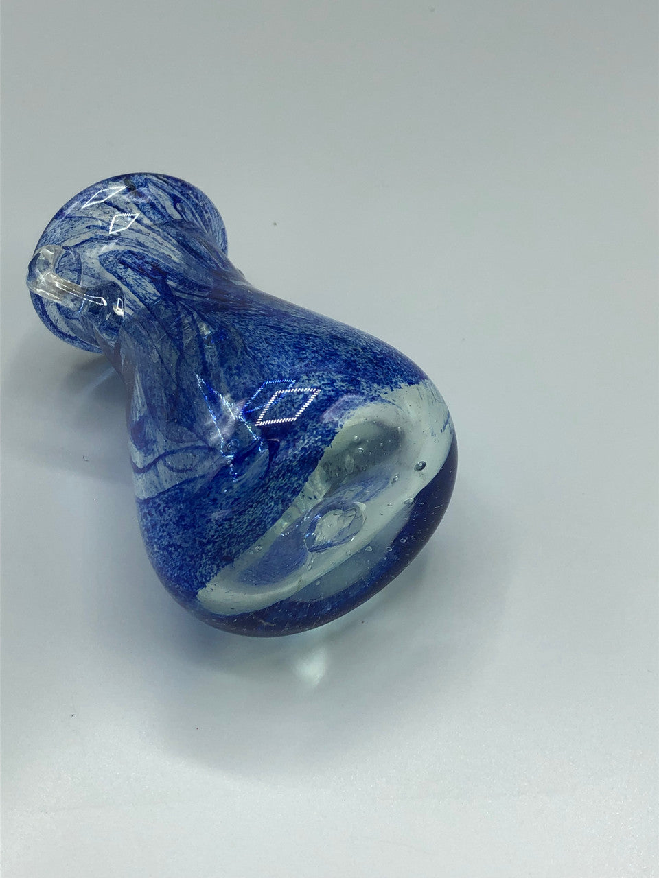 Blue Swirl Hand Blown Vase