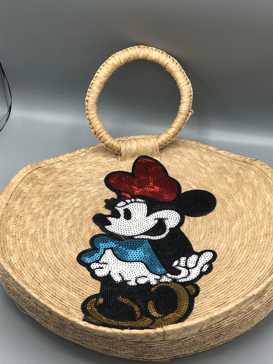 Sequin Minnie Straw Purse