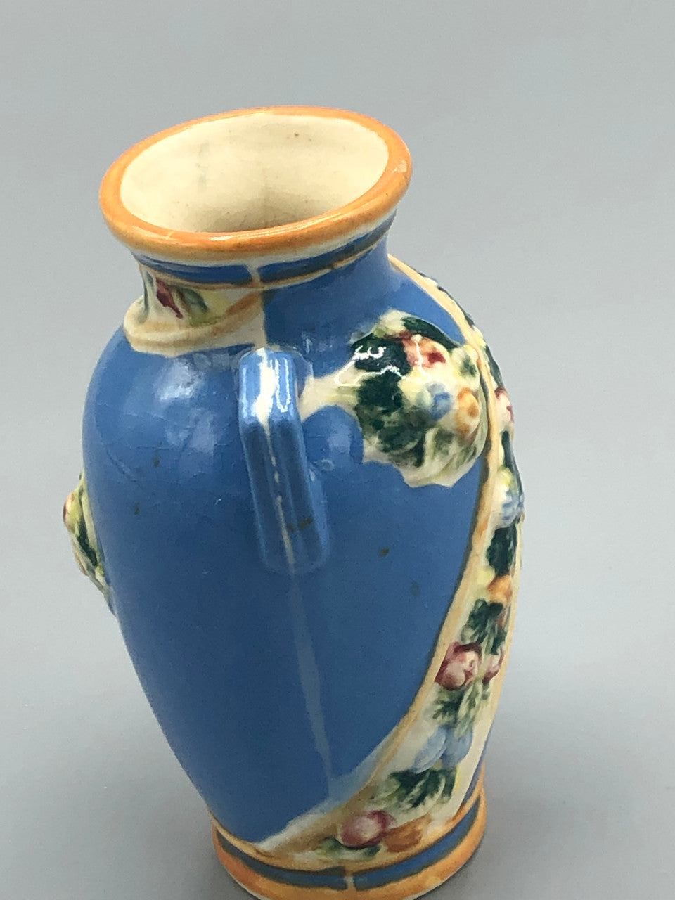 Maruhon Blue Majolica Vase