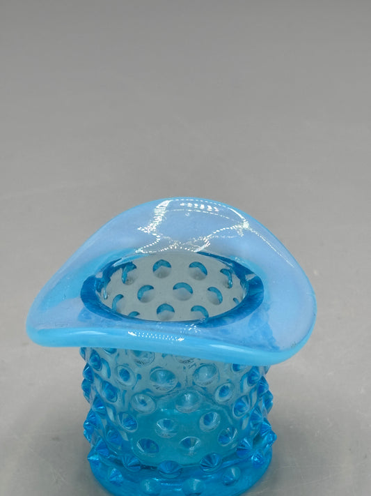 Vintage Fenton Blue Opalescent top hat toothpick