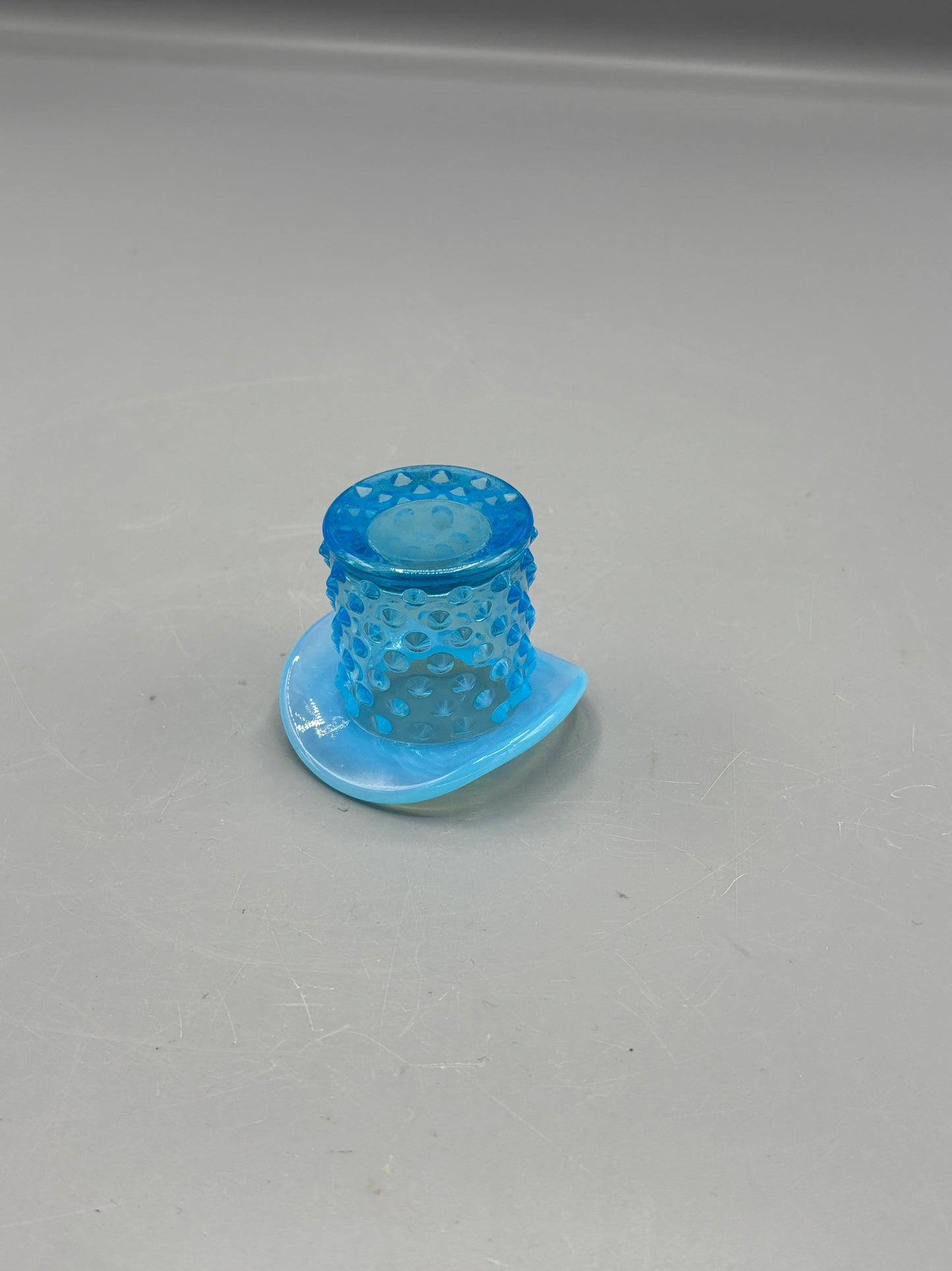 Vintage Fenton Blue Opalescent top hat toothpick