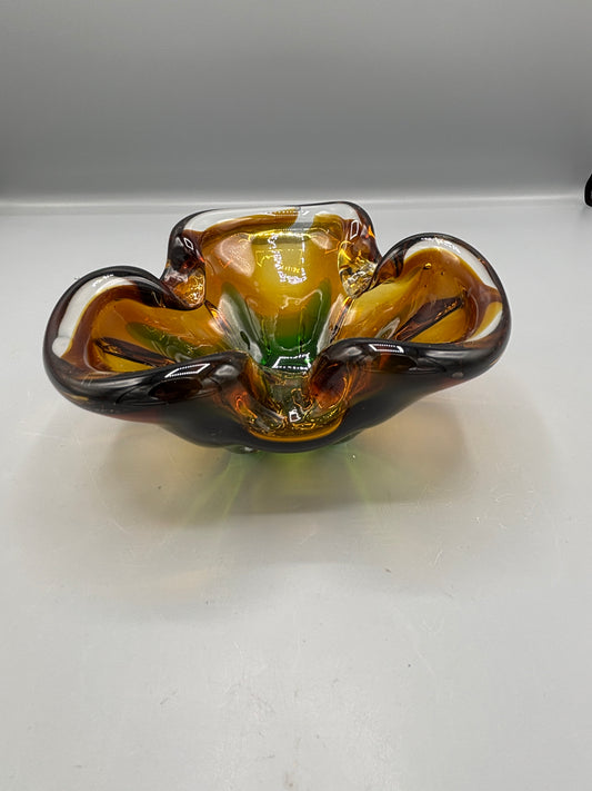 Murano brown glass dish