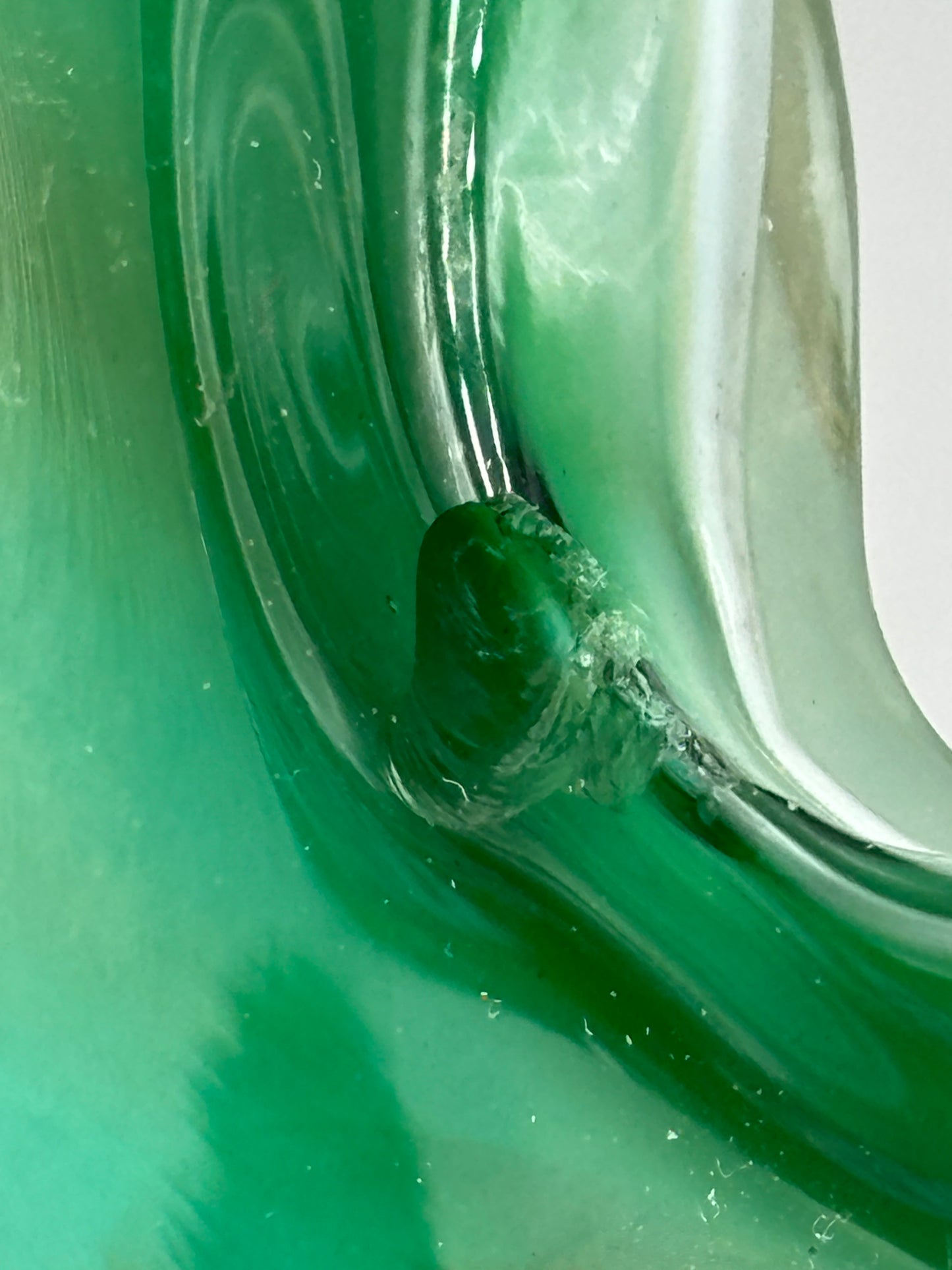 Green Venetian art glass bowl
