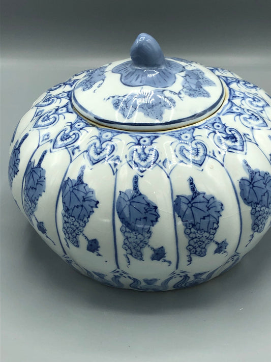 Blue  & White Pumpkin shaped Ginger jar