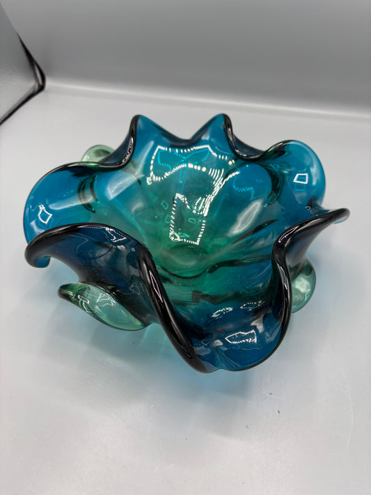 Murano Jade fluted dish