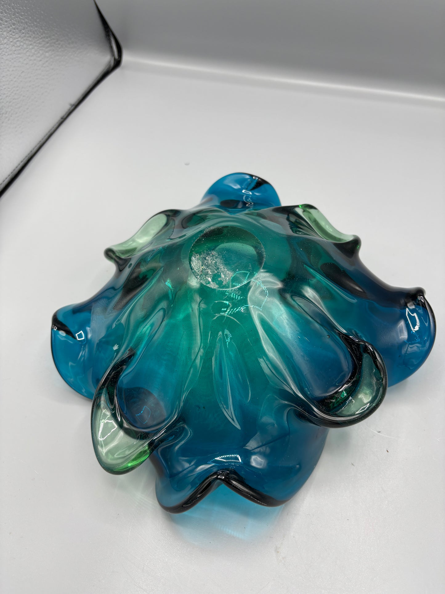Murano Jade fluted dish
