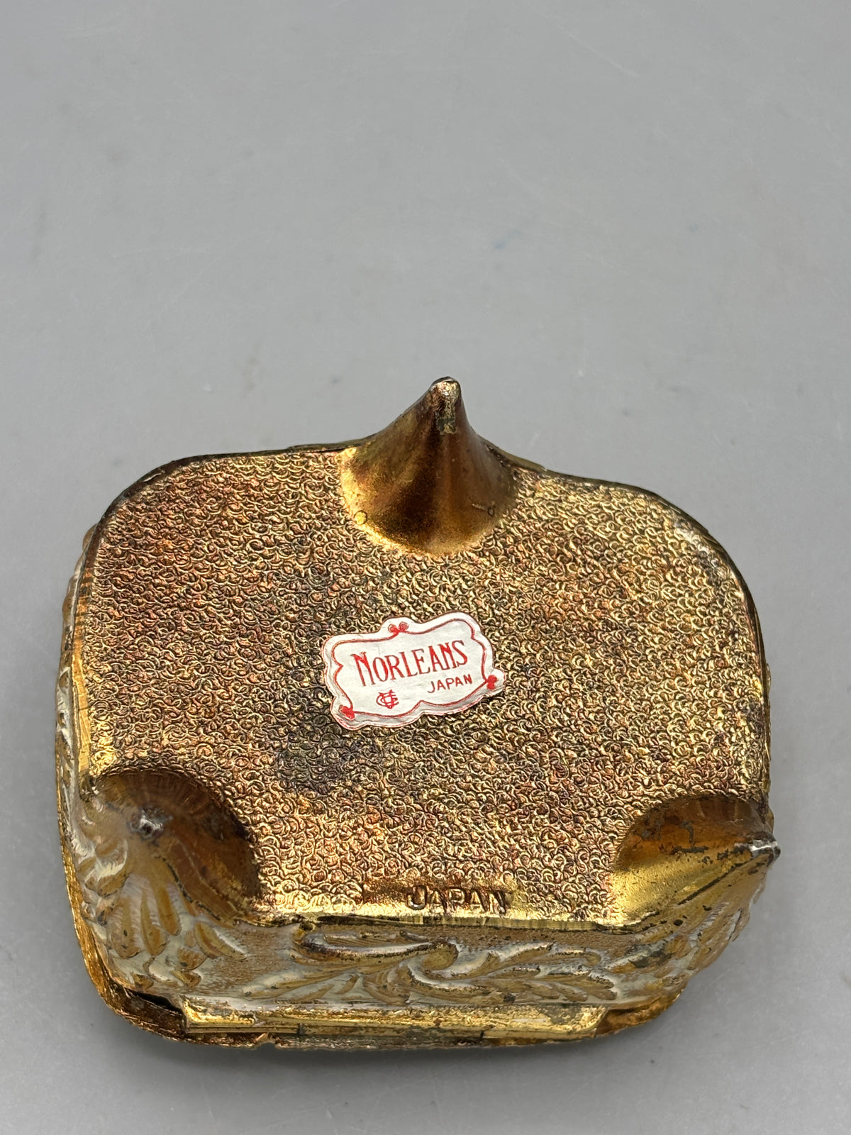 Vintage gold tone metal jewelry box