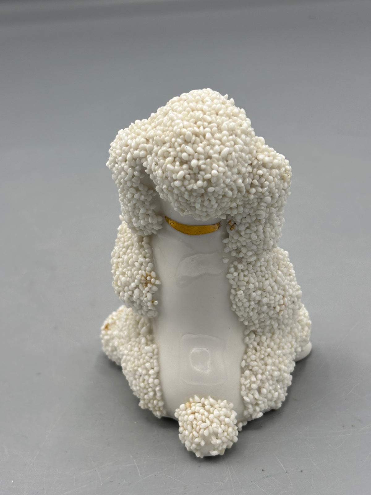 Vintage white ceramic Poodle with Spaghetti