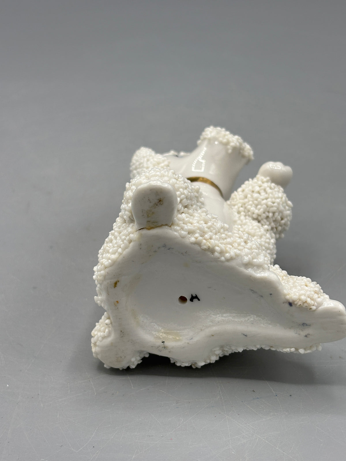Vintage white ceramic Poodle with Spaghetti