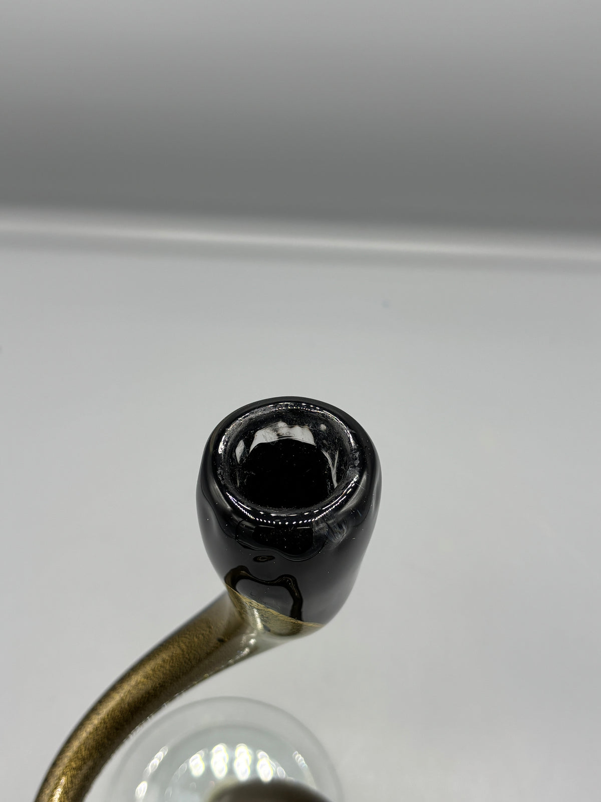 Art glass Black & Gold candle holder