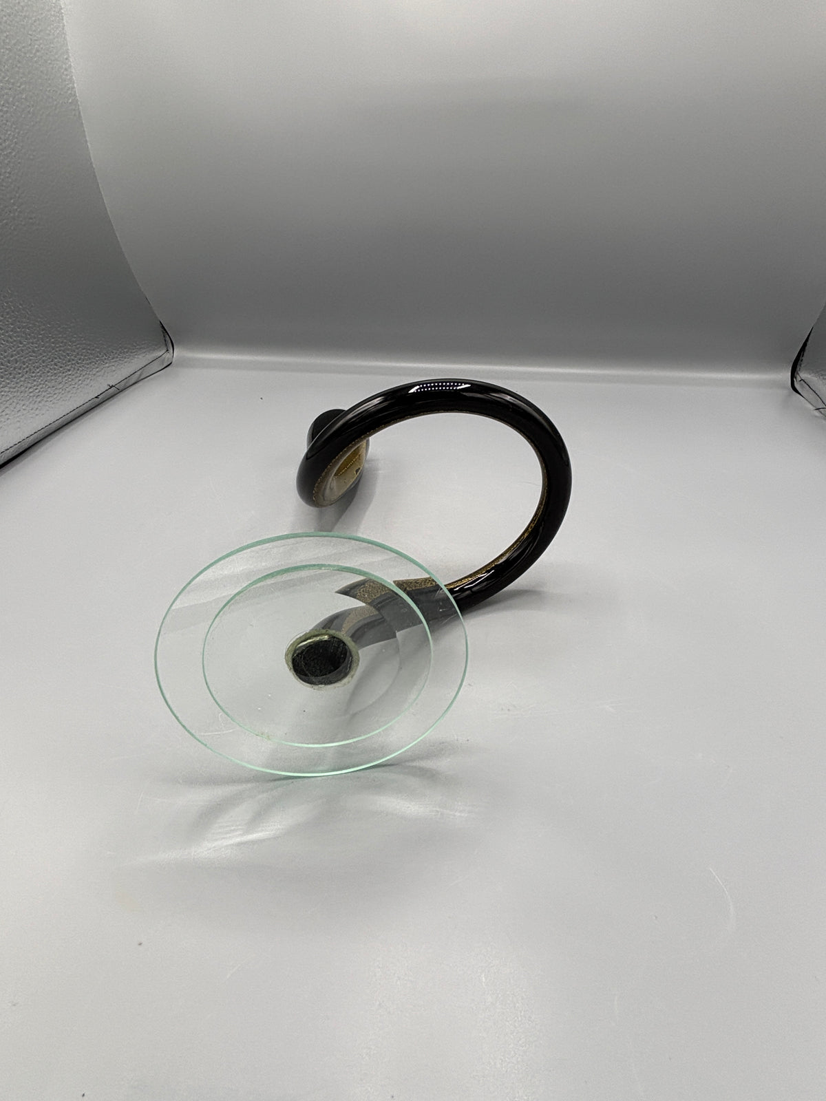 Art glass Black & Gold candle holder