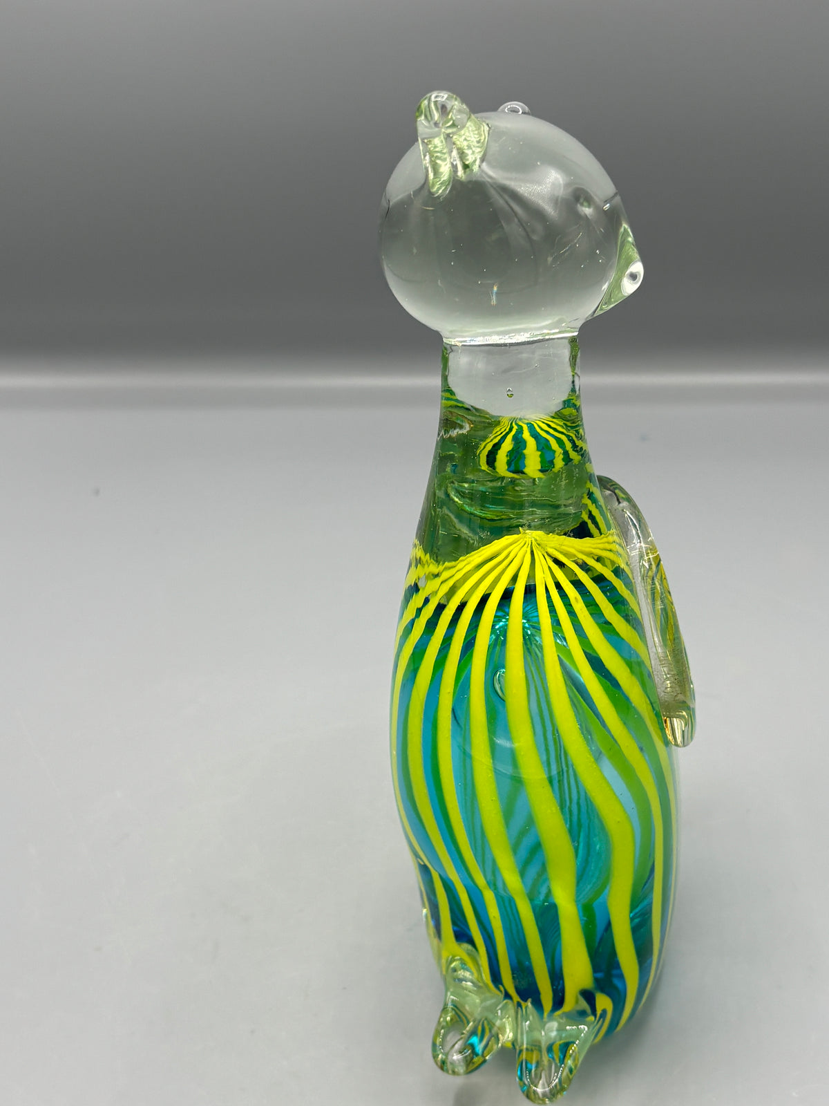 Vintage hand blown art glass cat