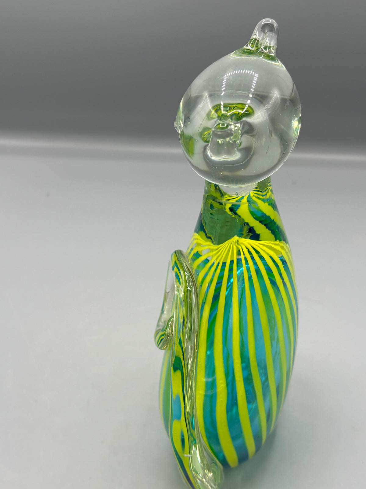 Vintage hand blown art glass cat