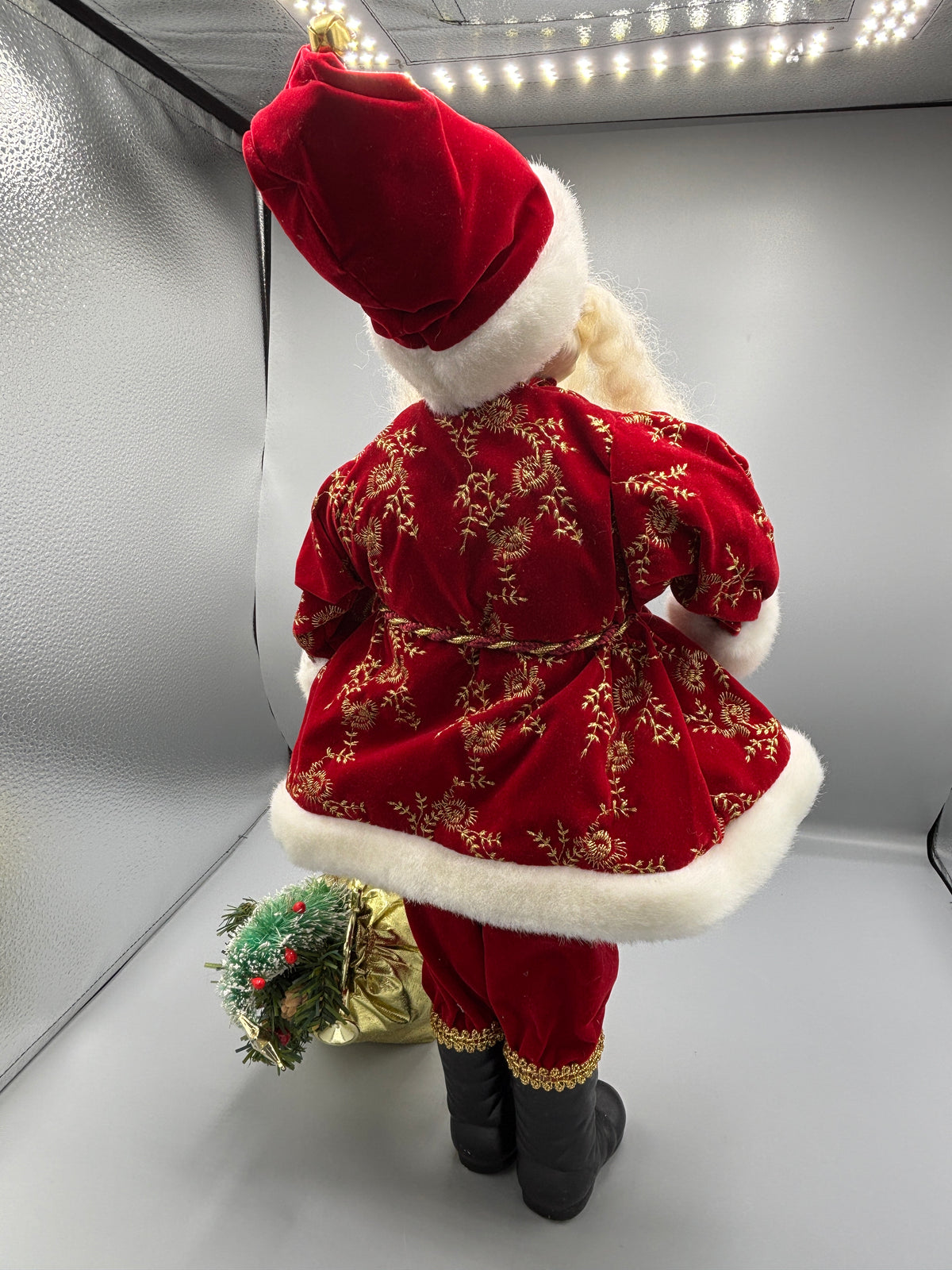 Vintage 20 santa holding gold sack