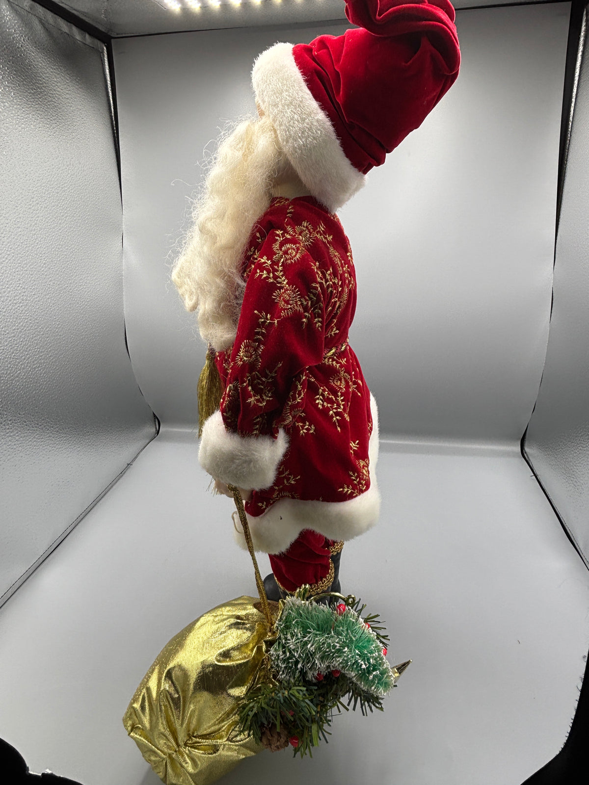 Vintage 20 santa holding gold sack