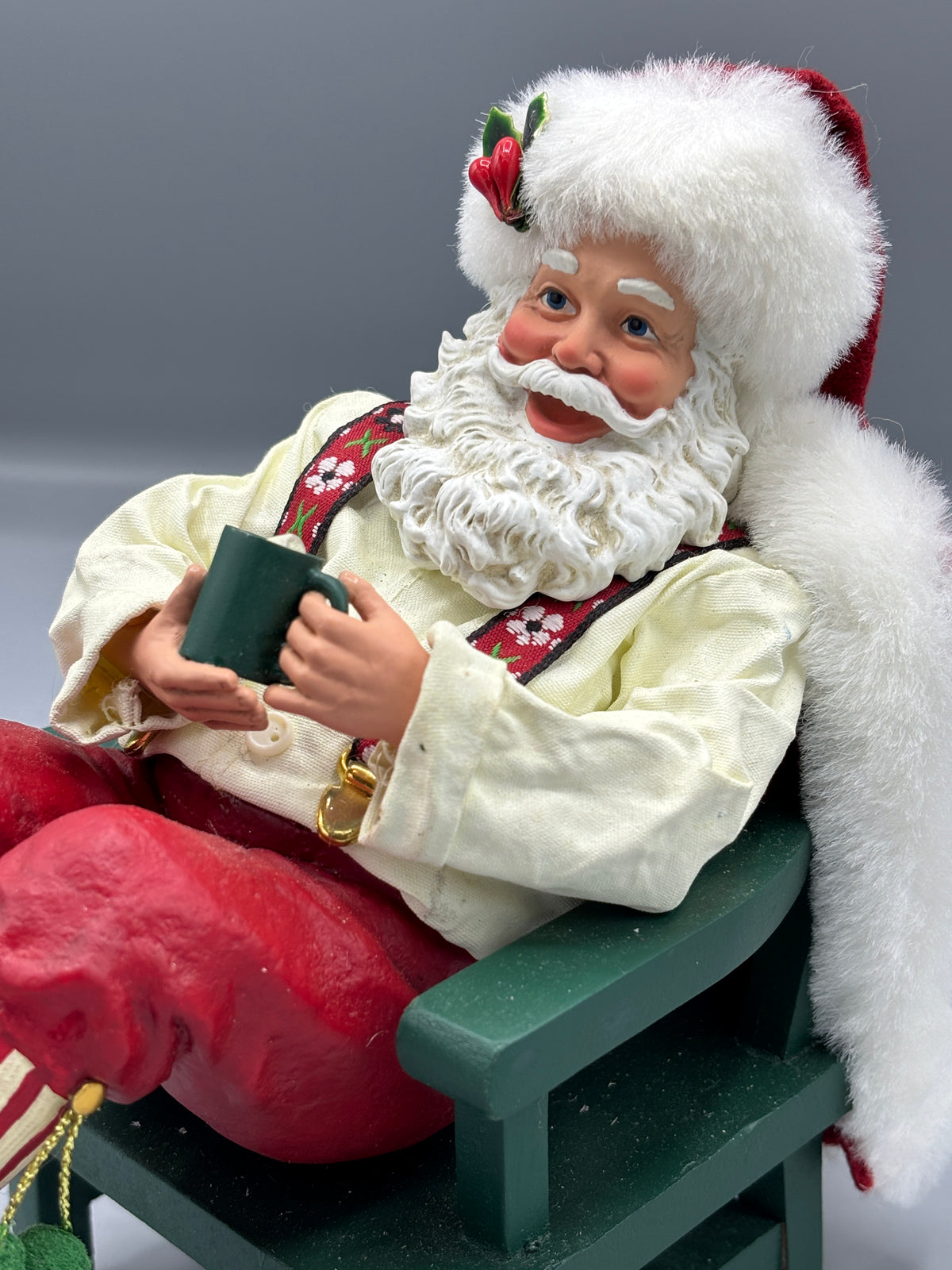 Sitting Santa holiday mug of Chocolate