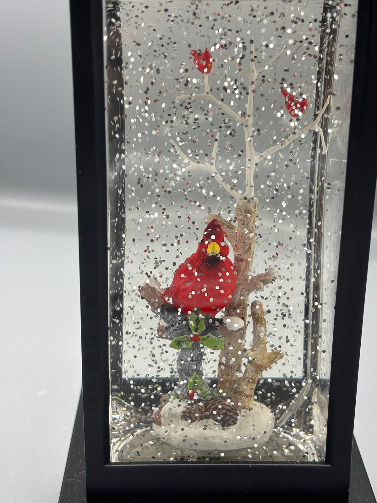 Lighted water lantern with cardinal