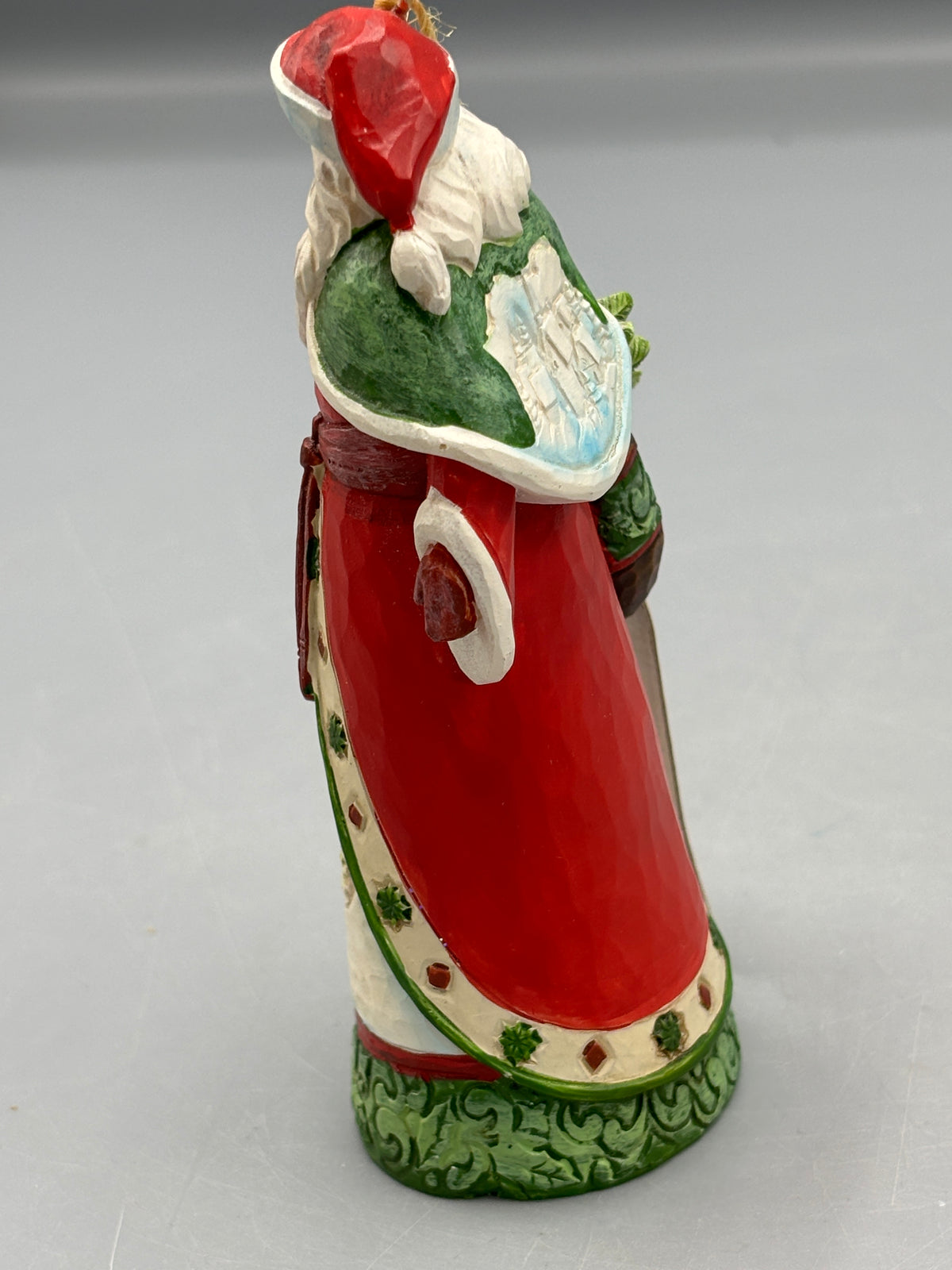 Jim Shore Christmas Ornament Santa w/ Winter Scene