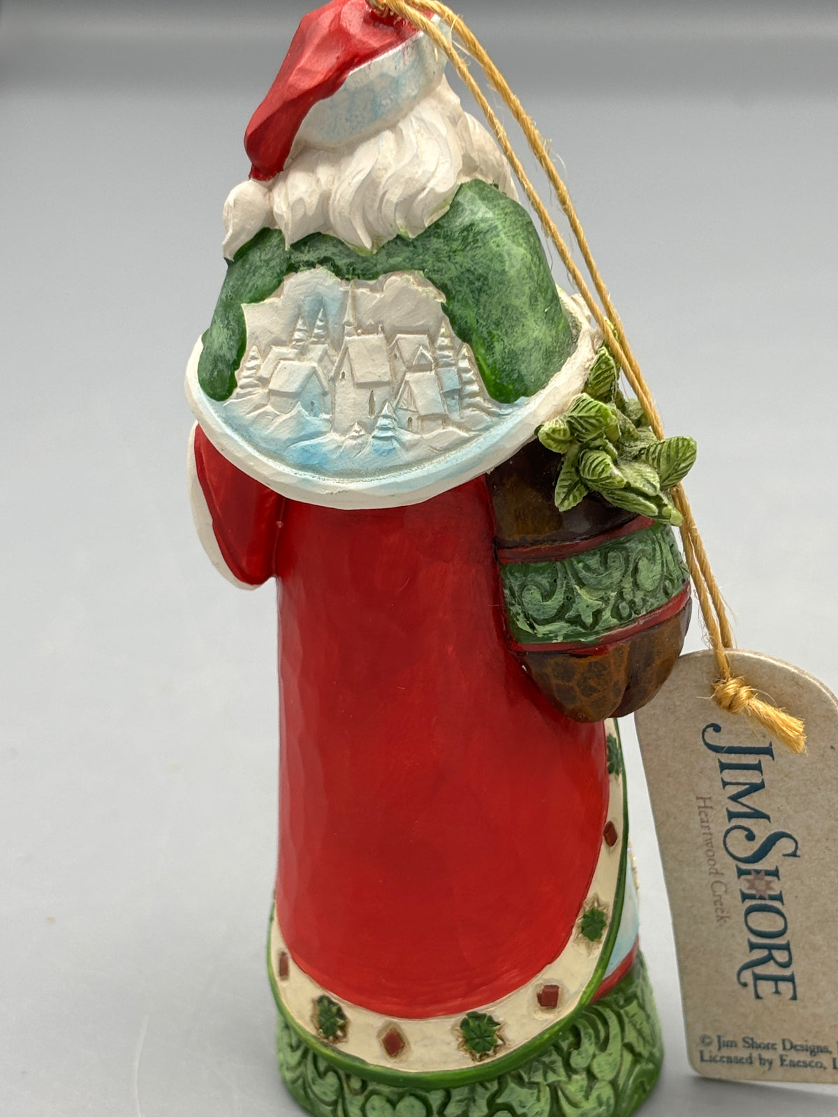 Jim Shore Christmas Ornament Santa w/ Winter Scene
