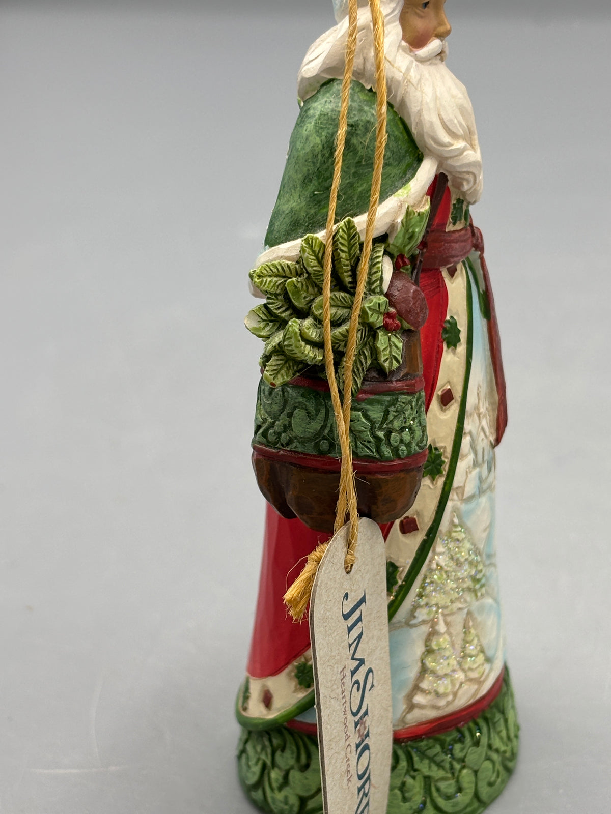 Jim Shore Christmas Ornament Santa w/ Winter Scene