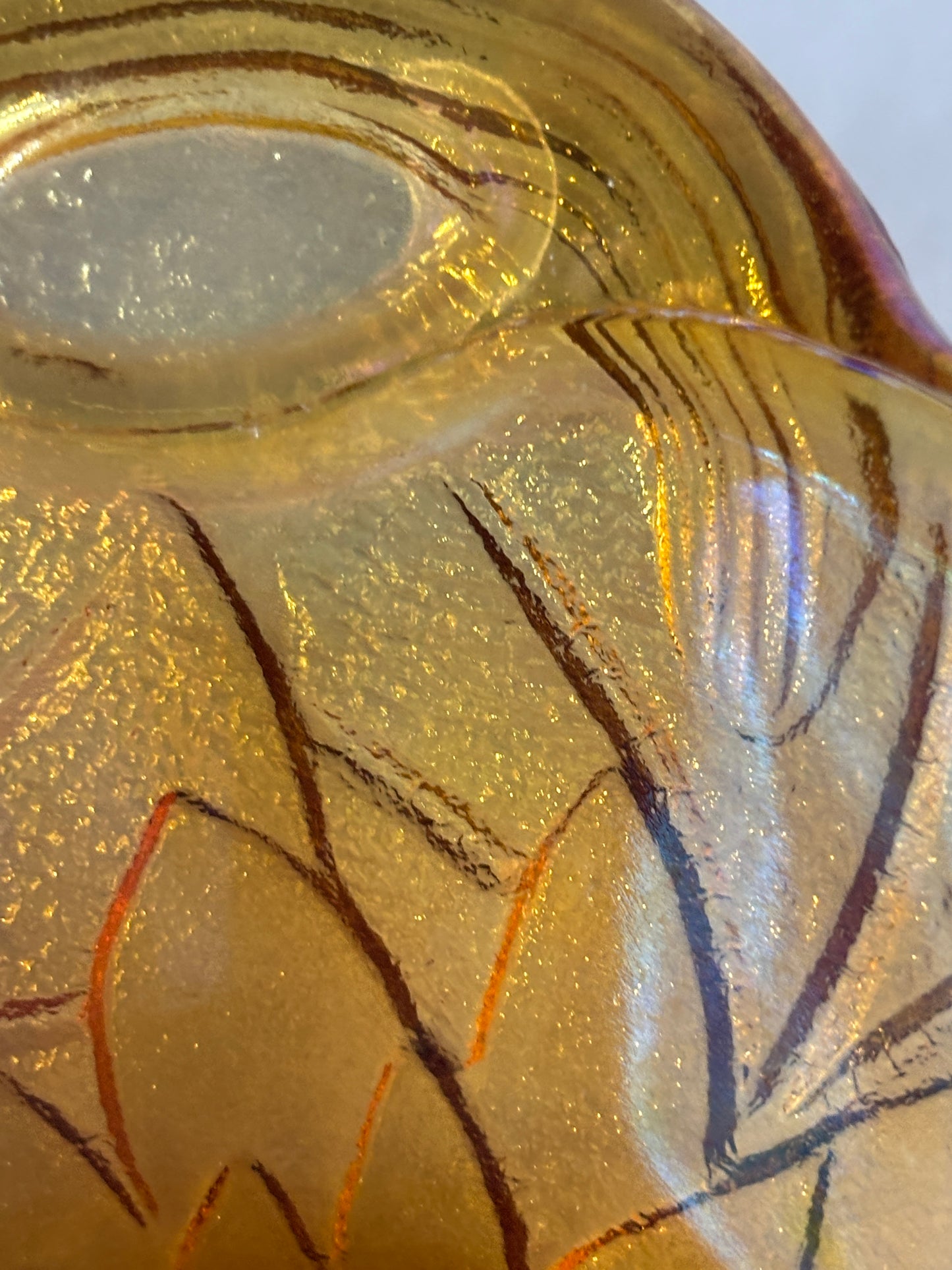 Vintage Indiana Glass "Lily Pons' Amber Carnival Glass Relish Dish