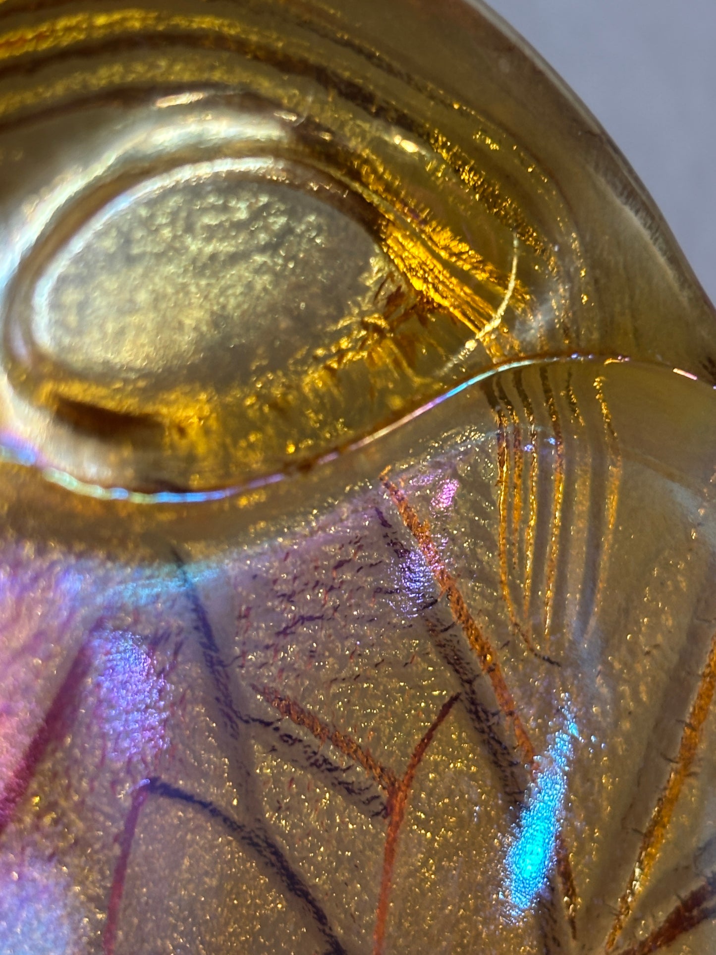 Vintage Indiana Glass "Lily Pons' Amber Carnival Glass Relish Dish