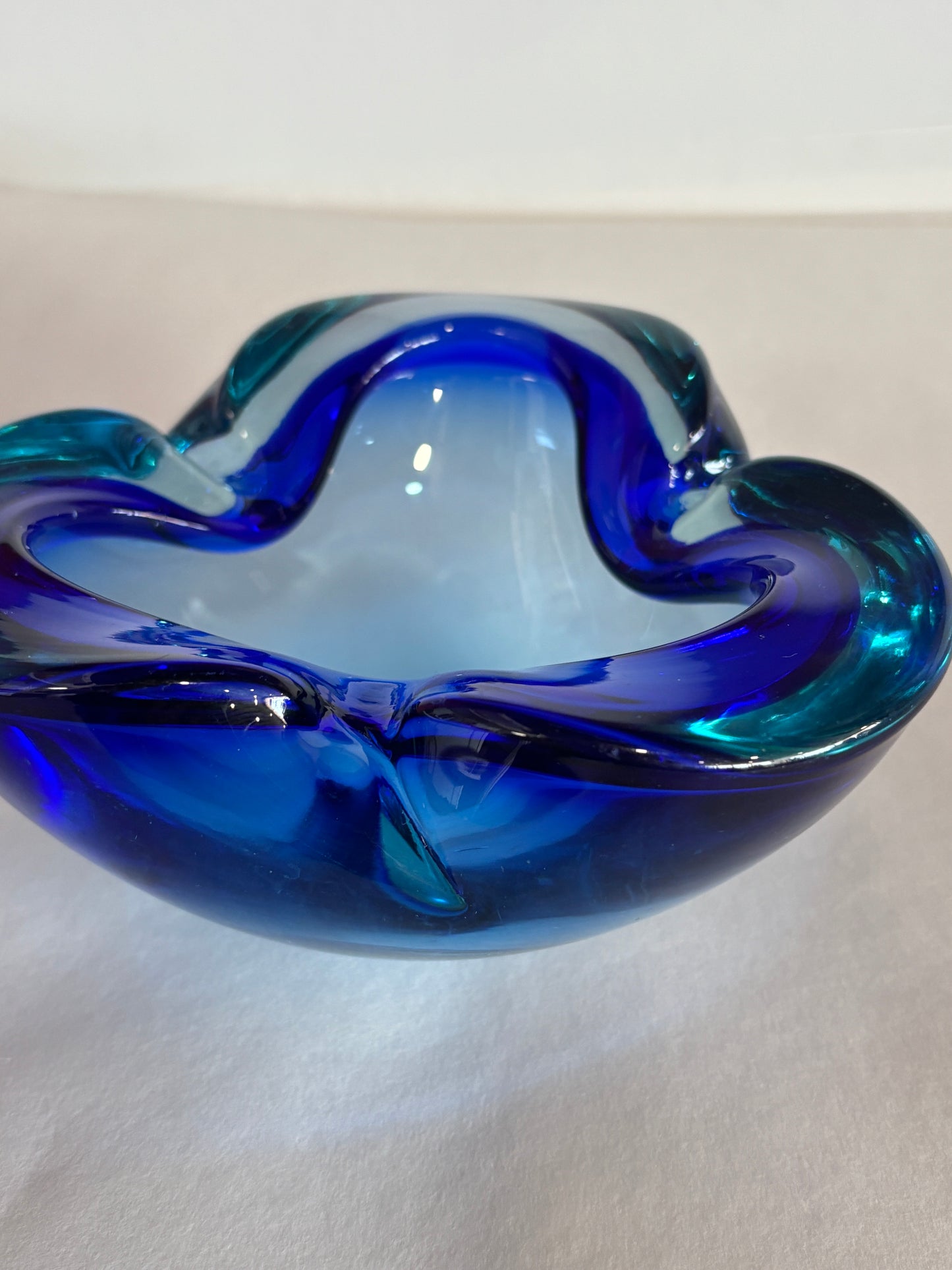 Vintage 1960's Murano Glass Blue Ashtray/Bowl