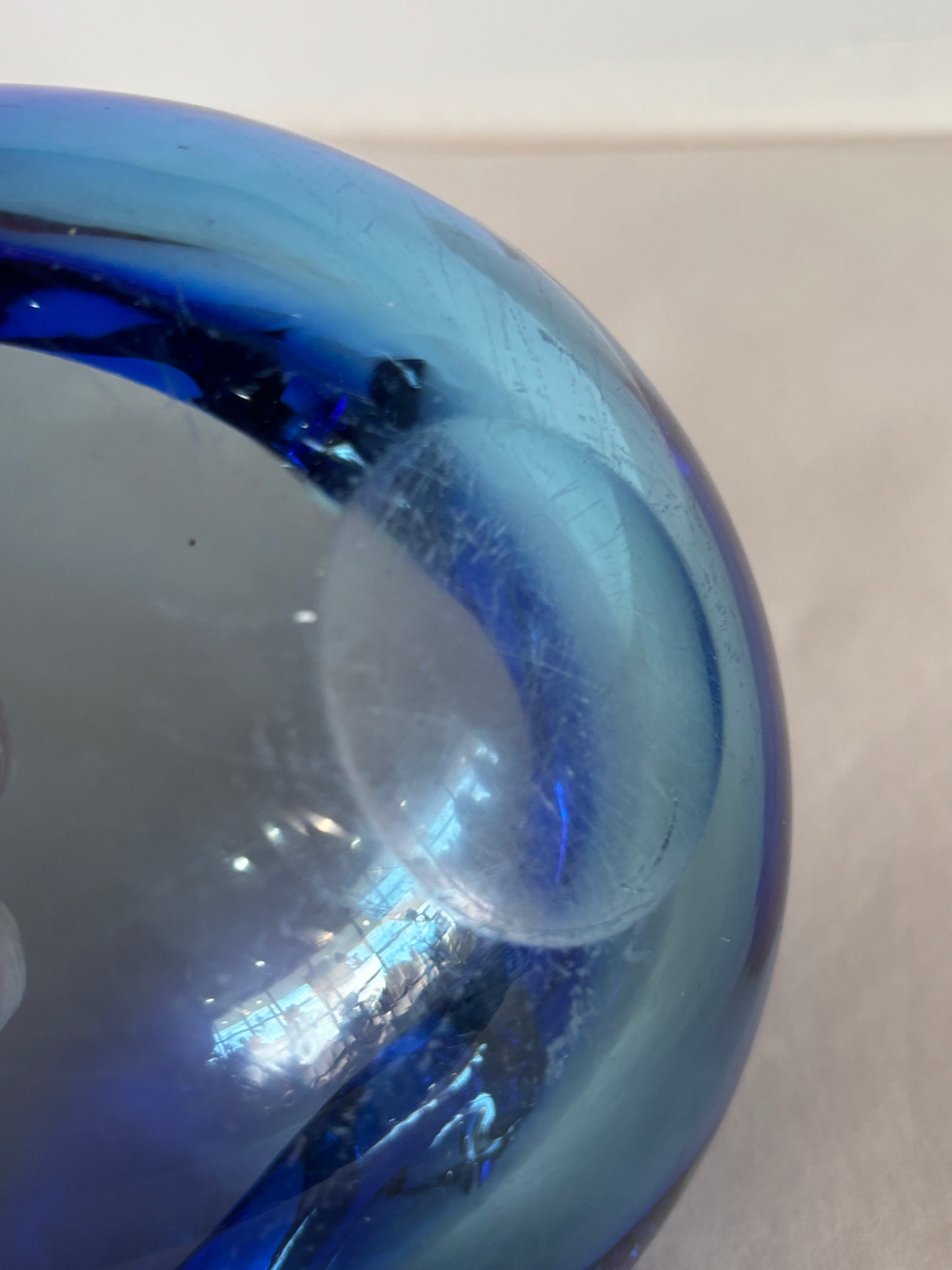 Vintage 1960's Murano Glass Blue Ashtray/Bowl