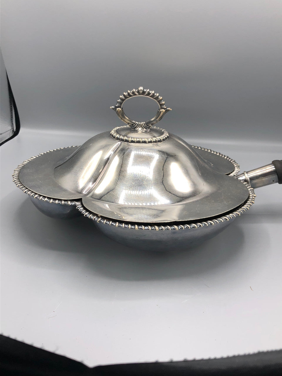 Victorian Elkington divided serving dish with handle