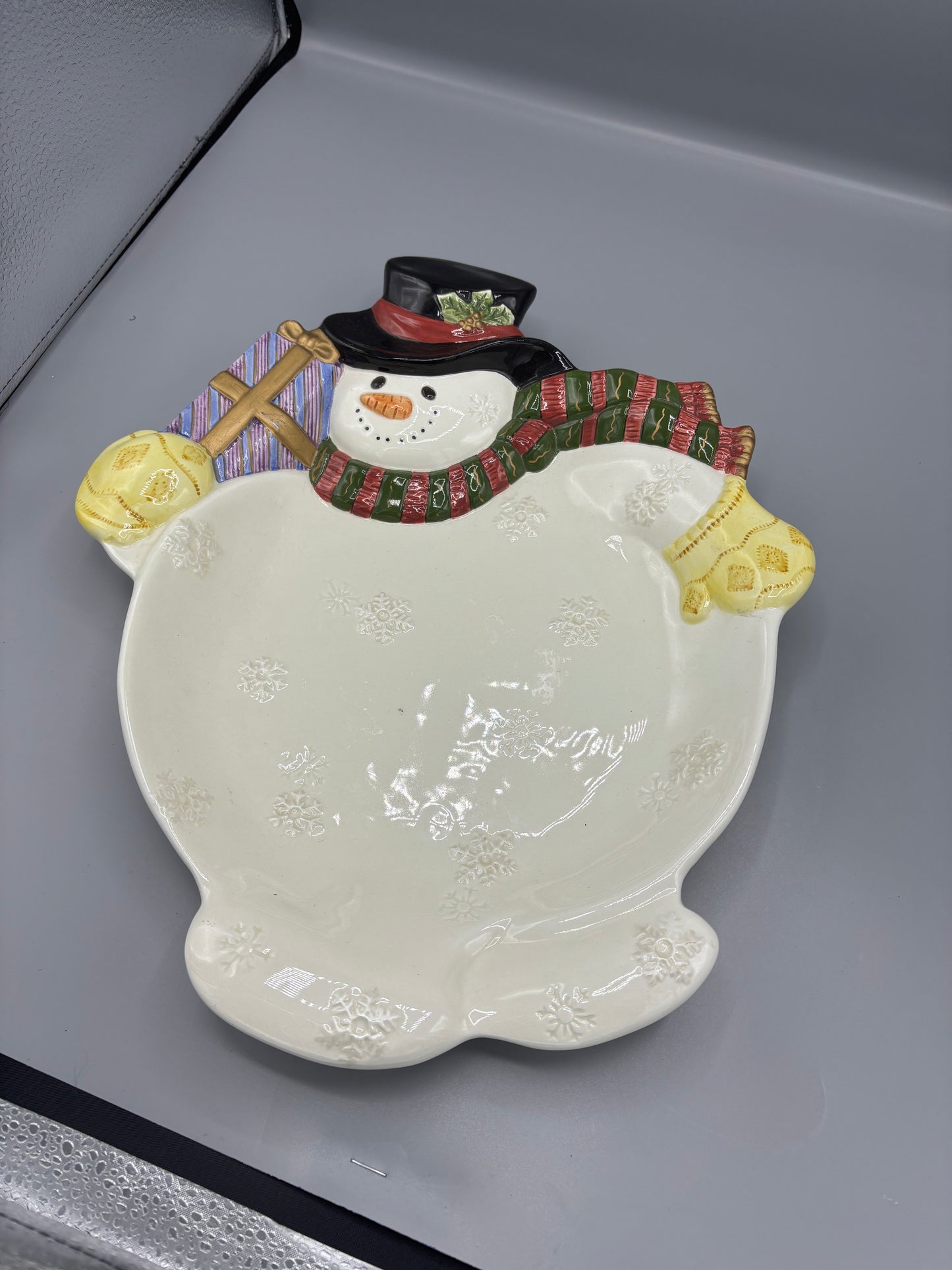 Fitz & Floyd fat snowman platter