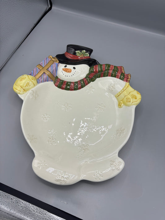 Fitz & Floyd fat snowman platter