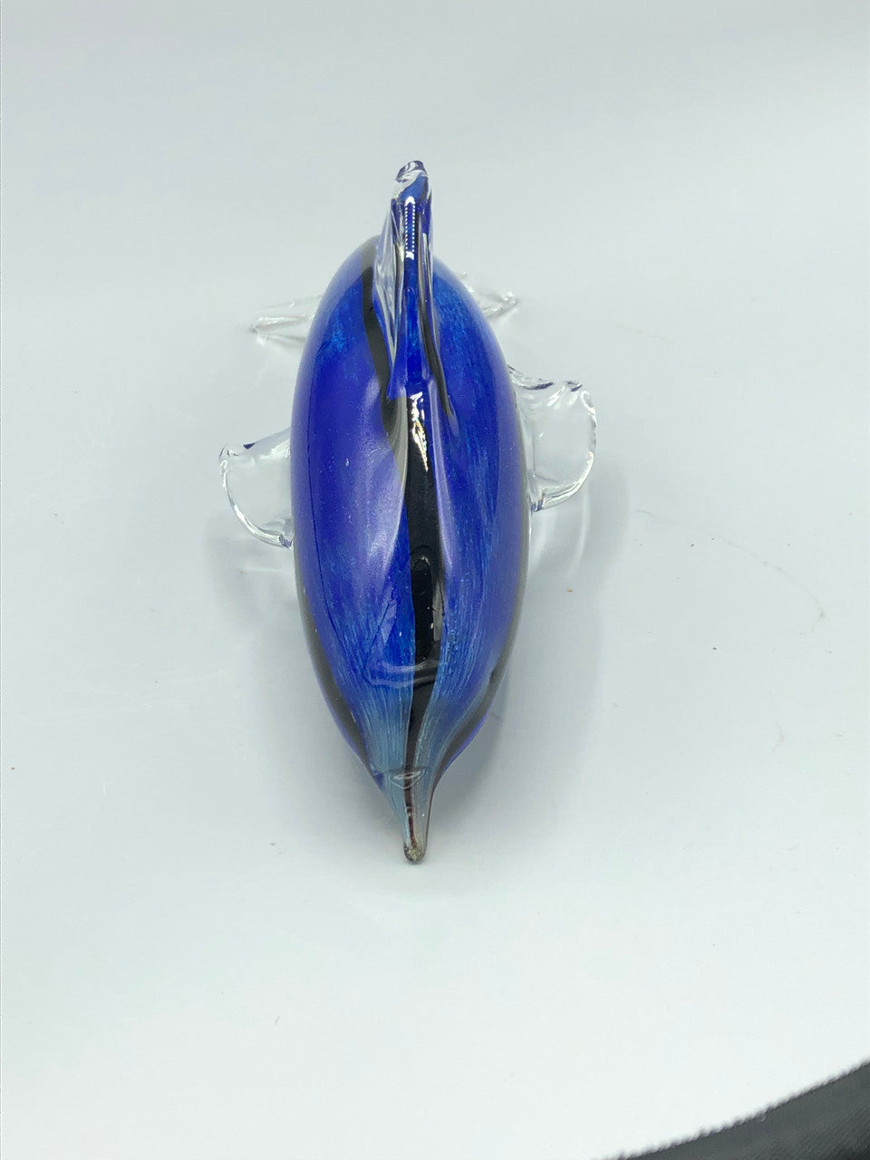 Blue glass dolphine figure