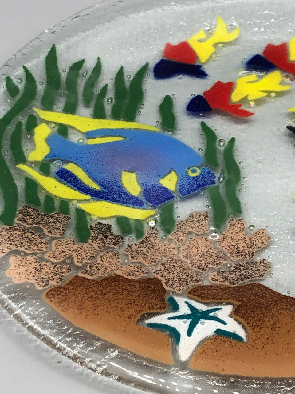 Vintage Peggy Karr glass fish plate