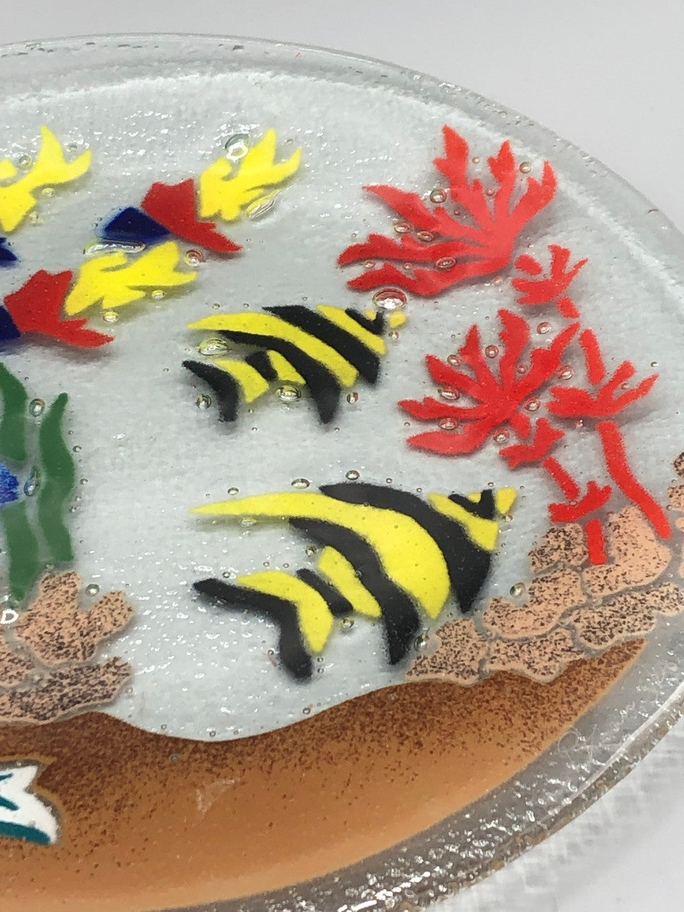 Vintage Peggy Karr glass fish plate