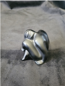 Lalique Nu Assis Noir Sitting Nude Statuette