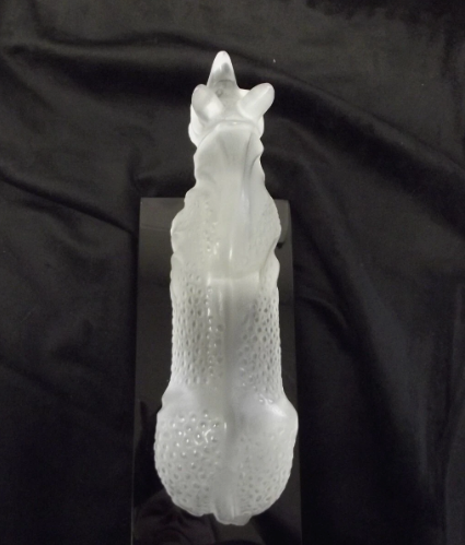 VINTAGE LALIQUE GLASS TOBA RHINO- RHINOCEROS ON BLACK GLASS BASE- MINT CONDITION