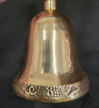 Tall Brass Bell with Grape Cluster Motif