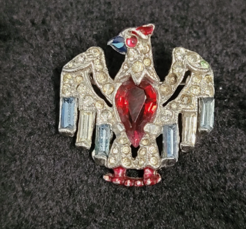 WWII Trifari RWB Eagle Lapel Pin