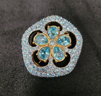 Swarovski Crystal Gold Plated Flower Brooch
