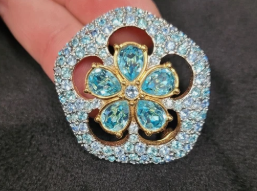 Swarovski Crystal Gold Plated Flower Brooch