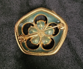 Swarovski Crystal Gold Plated Flower Brooch