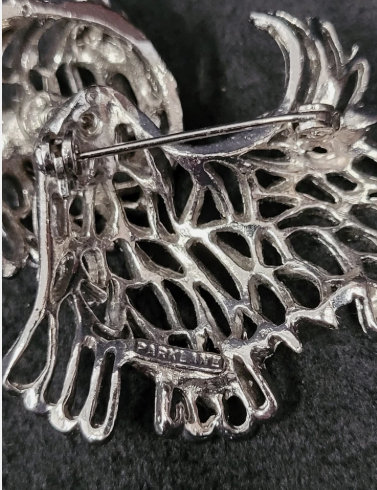 Vtg Park Lane Trembler Scottie Dog Terrier Silver Tone Blue Eye Pin Brooch