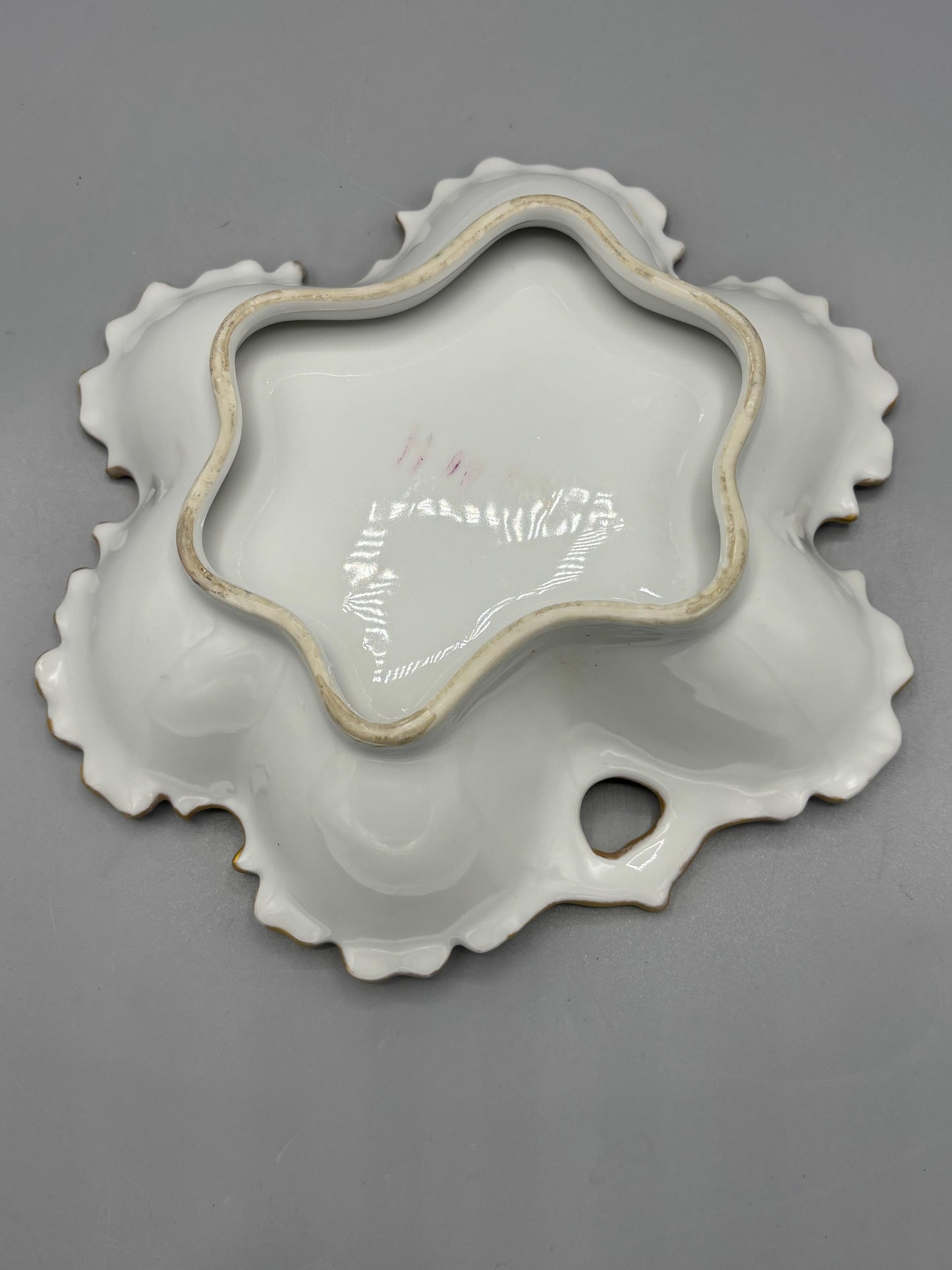 Vintage German pink Rose candy dish