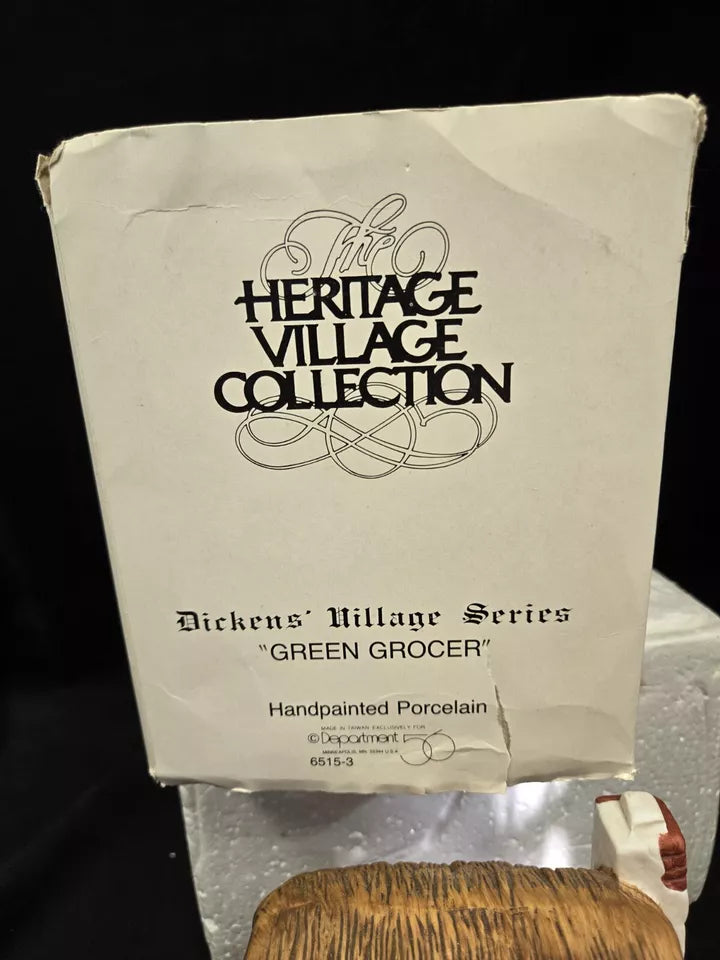 Dept 56 Dickens Village GREEN GROCER 1984 RETIRED No: 6515-3 w/bulb & cord